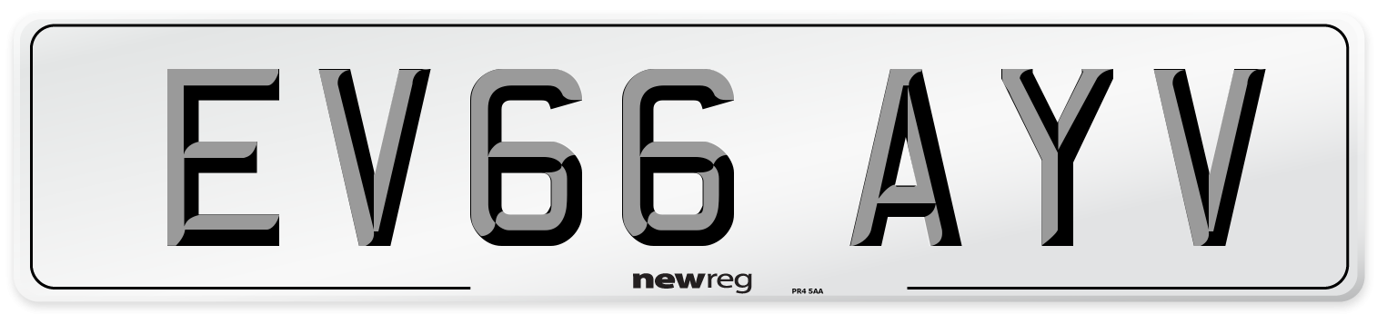 EV66 AYV Number Plate from New Reg